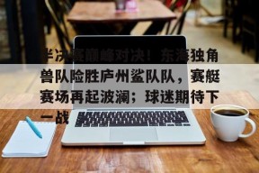 半决赛巅峰对决！东海独角兽队险胜庐州鲨队队，赛艇赛场再起波澜；球迷期待下一战的简单介绍九游体育